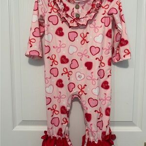 Pink and Red Heart Kids One Piece